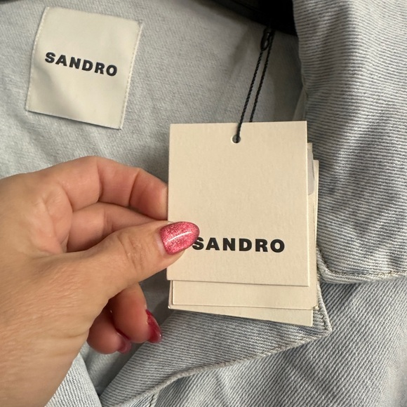 Gwendy Denim Trim Knit Shirt Jacket - Picture 3 of 5